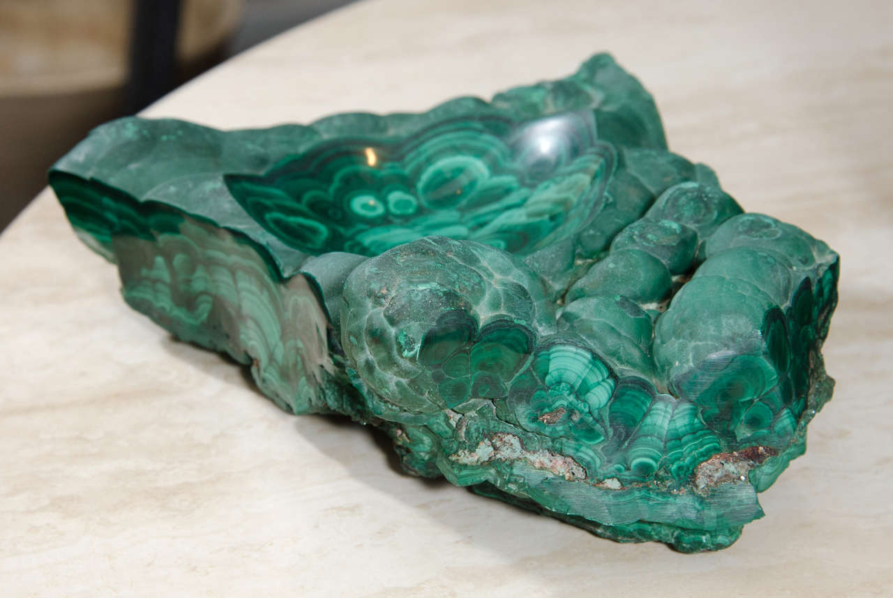 Malachite Bowl In Excellent Condition In New York, NY