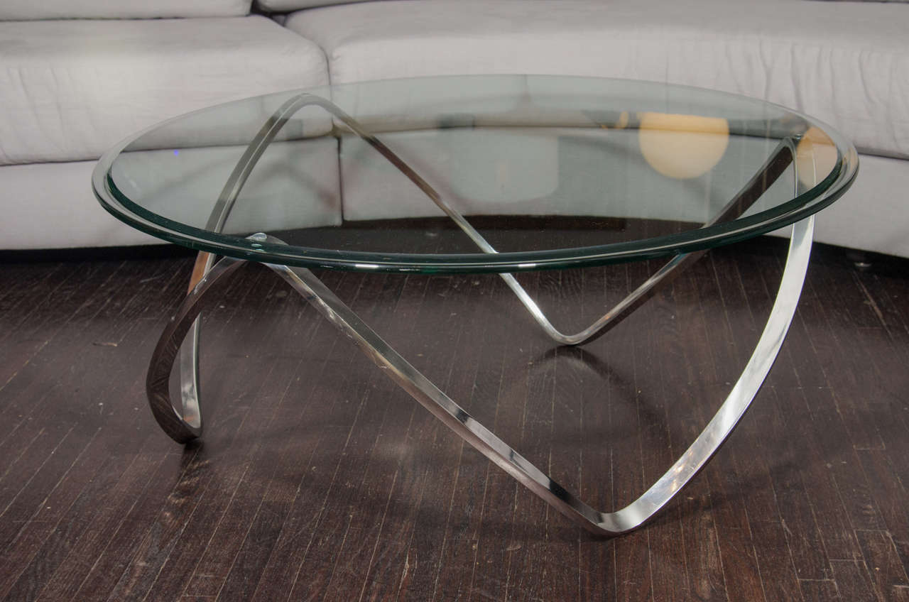 Chrome Cocktail with Glass Top