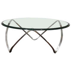 Chrome Cocktail with Glass Top