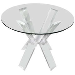 Lucite Table Base with Glass Top Lucite Table Base with Glass Top