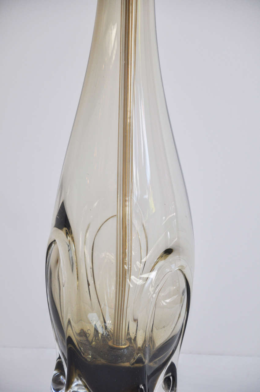 20th Century Smoke Murano Glass Table Lamp