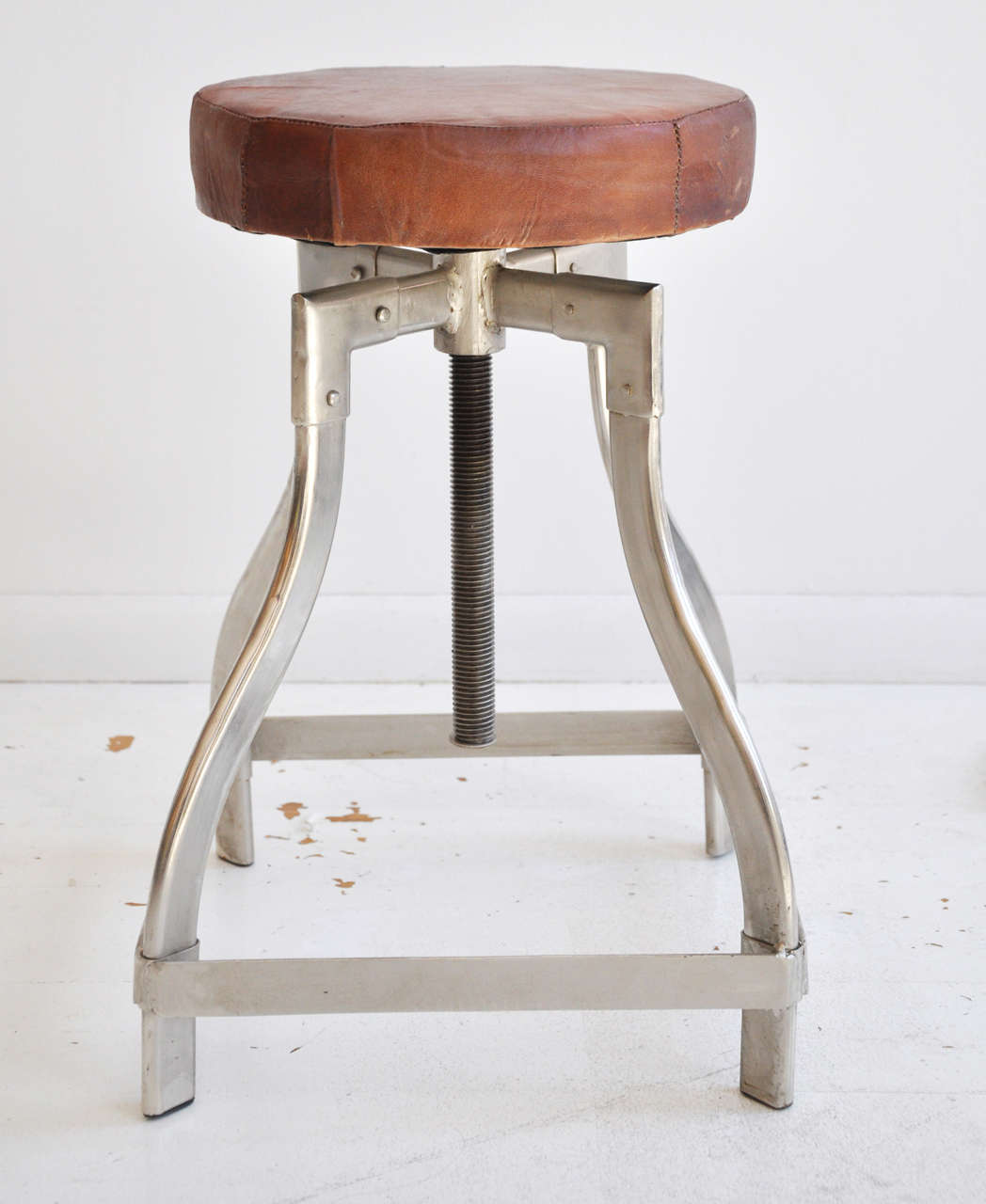 20th Century Industrial Leather Stools