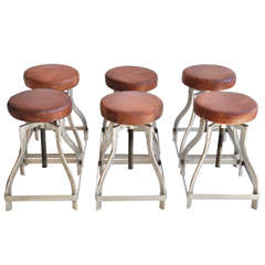 Industrial Leather Stools