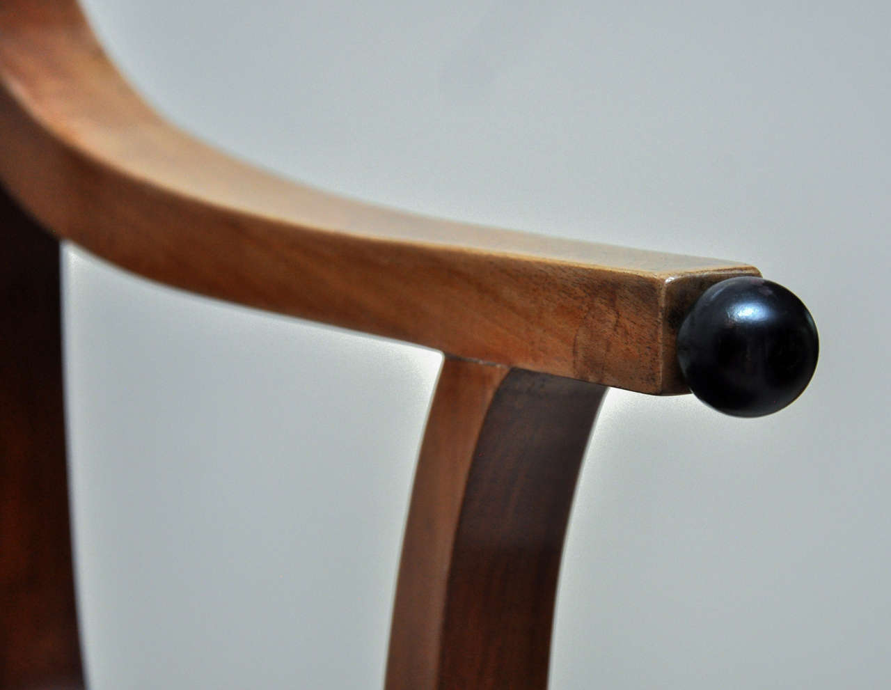 Biedermeier Walnut Armchair with Ebonized Details 3