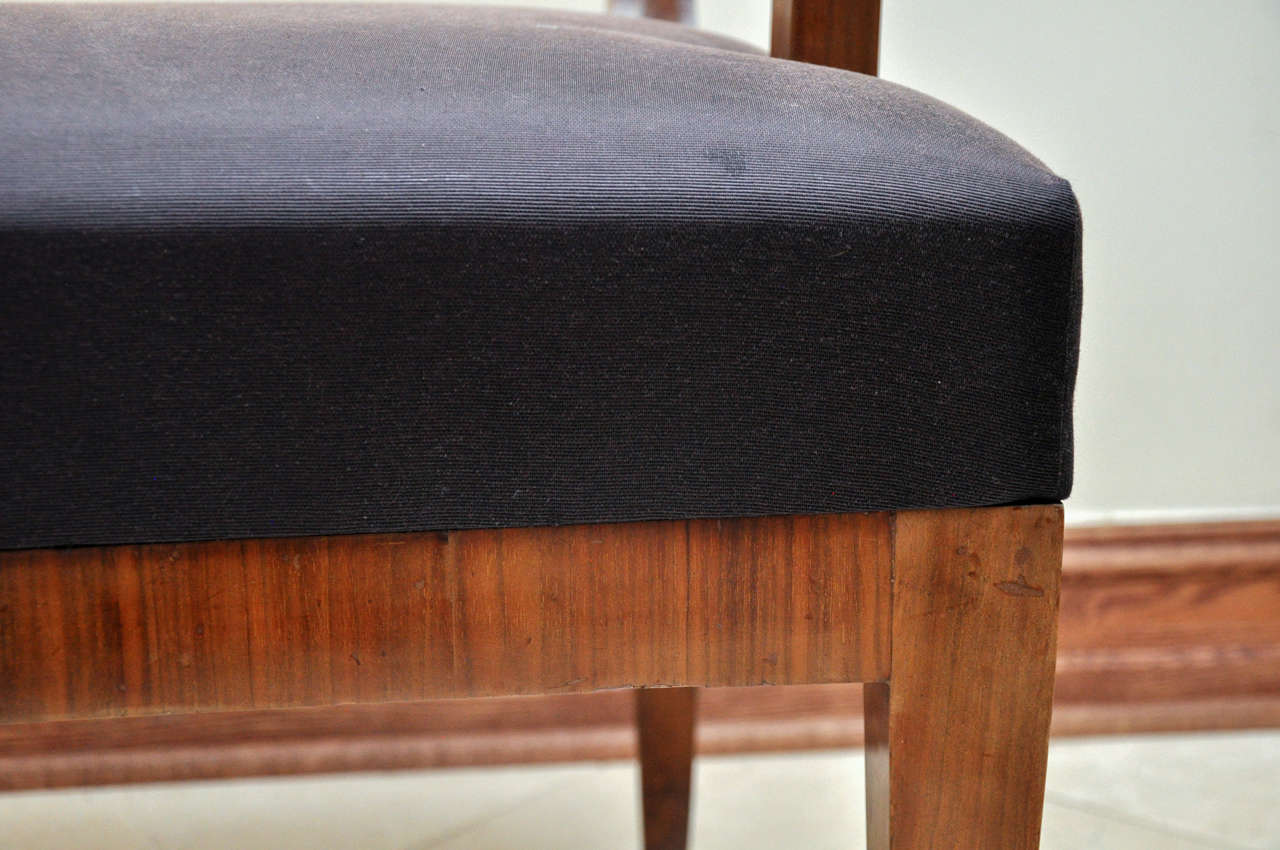 Biedermeier Walnut Armchair with Ebonized Details 4
