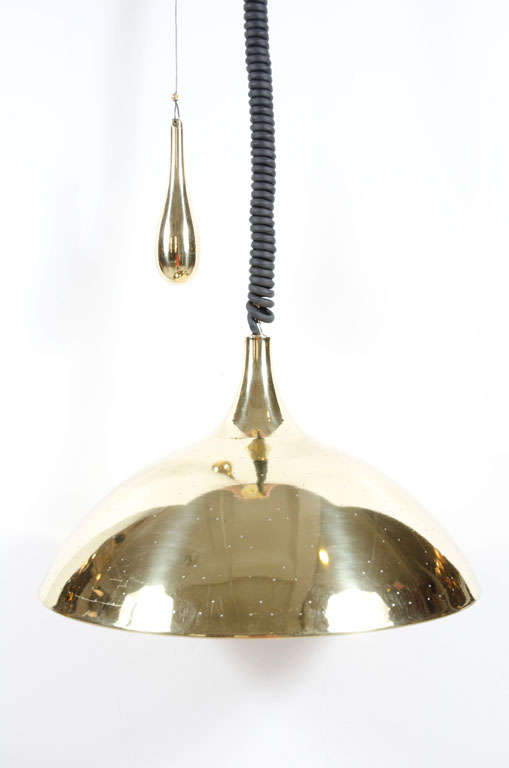 Finlandia Brass Counter-Weight Pendant after Paavo Tynell by Litecraft Mfg Corp. For Sale 3