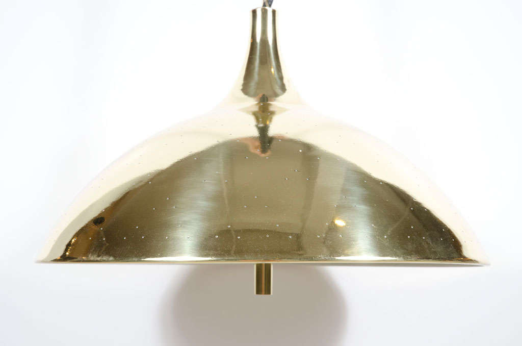American Finlandia Brass Counter-Weight Pendant after Paavo Tynell by Litecraft Mfg Corp. For Sale