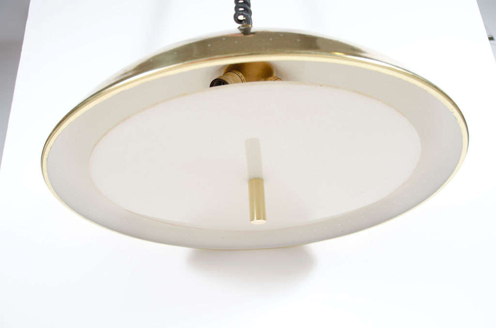 Mid-20th Century Finlandia Brass Counter-Weight Pendant after Paavo Tynell by Litecraft Mfg Corp. For Sale