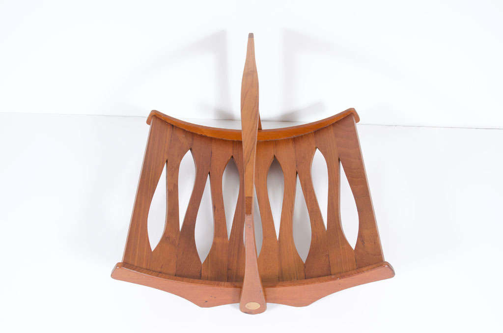 Danish Staved Teak Magazine Rack by Jens Quistgaard for Dansk In Excellent Condition For Sale In New York, NY