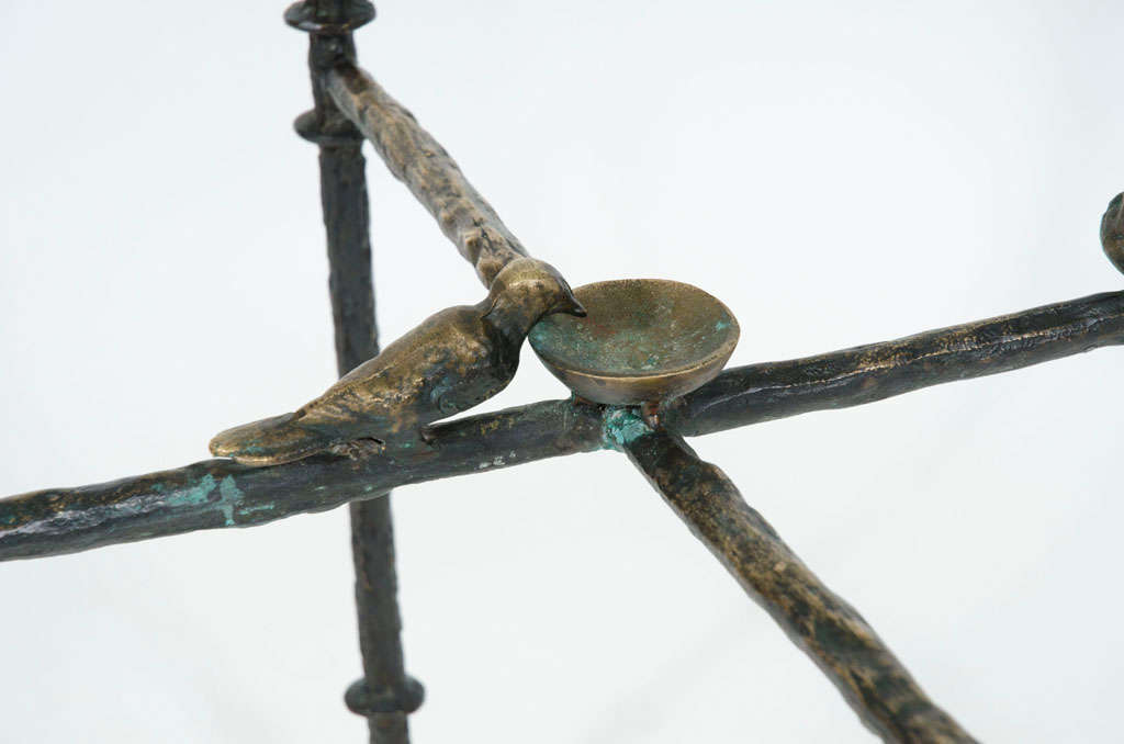 20th Century Sculpted Bronze Perched Bird Center Table by Ilana Goor