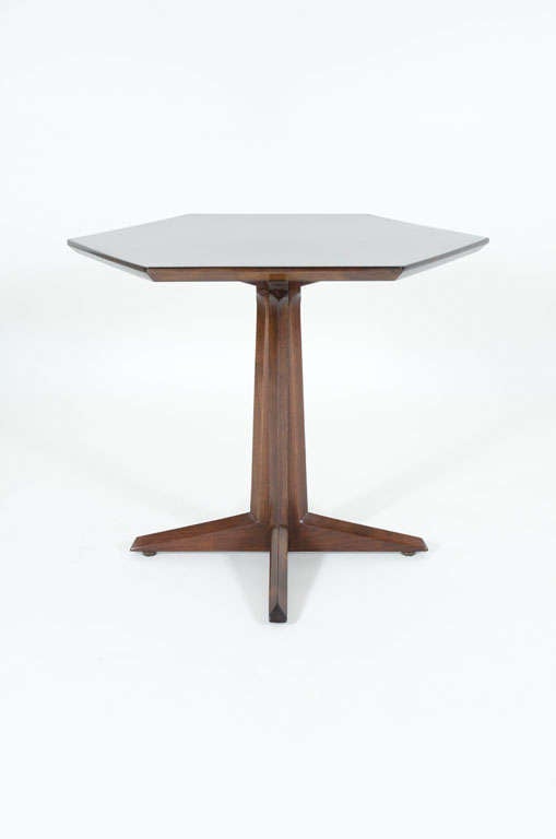 Mid-Century Modern American Hexagonal Pedestal Occasional Table by Drexel Furniture For Sale