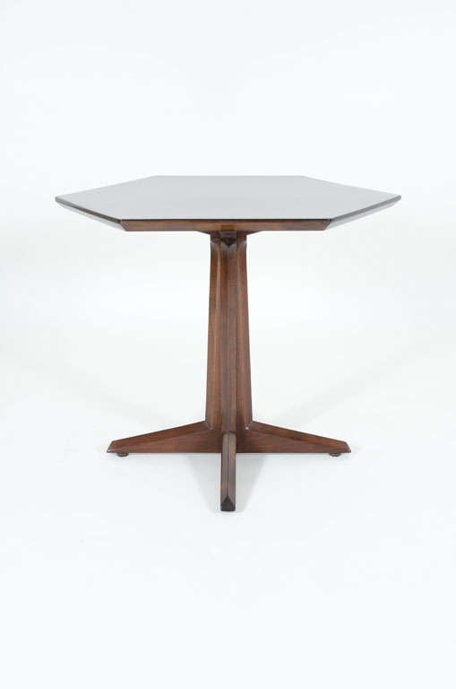 Mid-Century Modern American Hexagonal Pedestal Occasional Table by Drexel Furniture For Sale