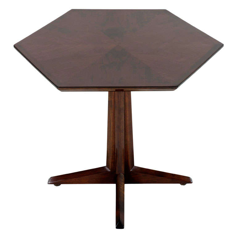 American Hexagonal Pedestal Occasional Table by Drexel Furniture For Sale
