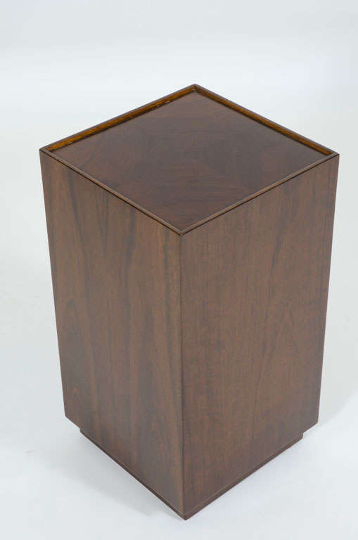 Walnut Column Pedestal Table after Harvey Probber