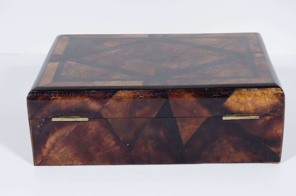 Faux Tortoise Shell and Wood Jewelry Box 2
