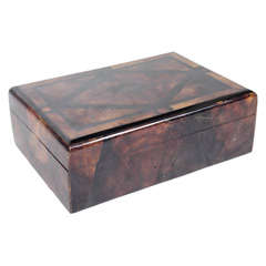 Faux Tortoise Shell and Wood Jewelry Box
