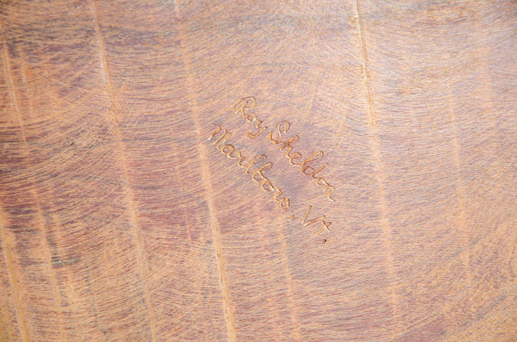 American Free Edge Walnut Slab Cocktail Table by Roy Sheldon For Sale