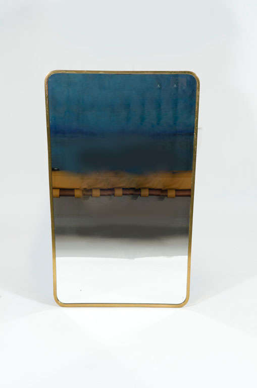 Inverted Trapezoid Brass Frame Mirror at 1stDibs trapezoid mirror