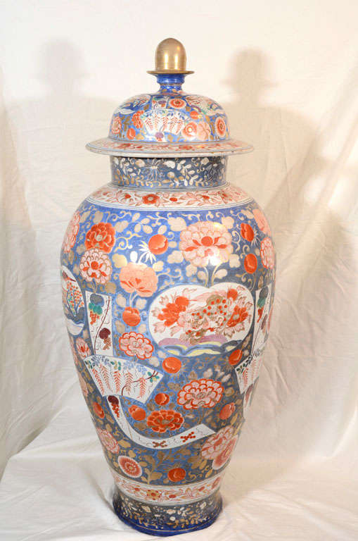 19th Century A Pair of  Large Imari Temple Jars