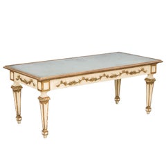 Painted and Parcel Gilt Coffee Table with Mirrored Top