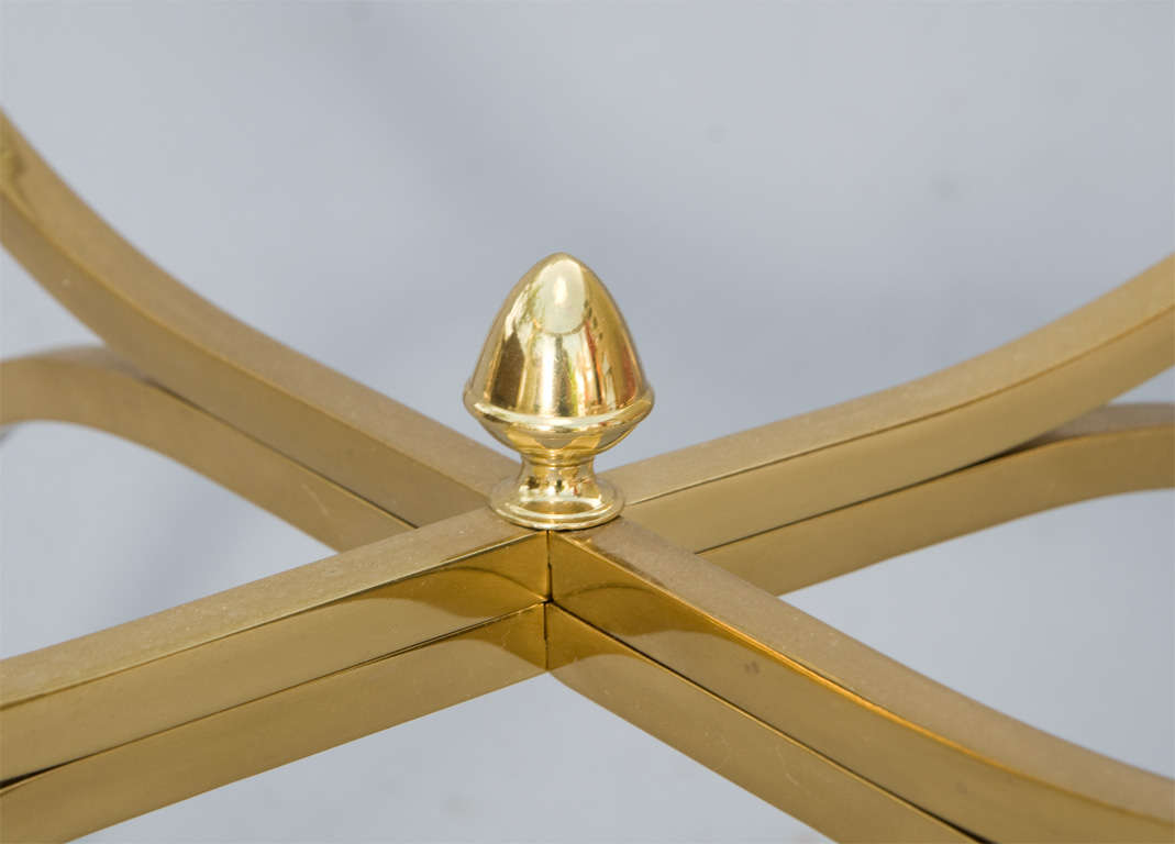 Brass End Table with Swan Neck and Webbed Foot Details 2
