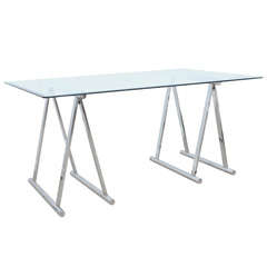 Italian Chrome A Frame Writing Table/ Desk