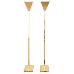 Pair Frederick Cooper Polished Brass Floor Lamps