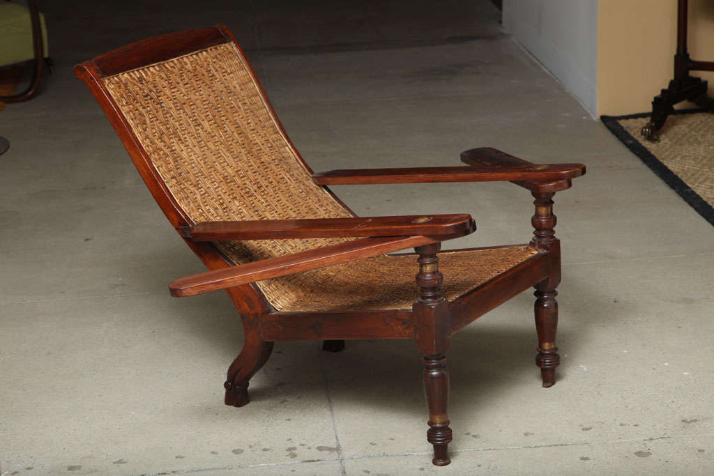 20th Century antique plantation chair in teakwood