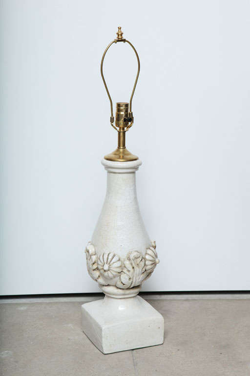 Gorgeous Pair of Porcelain Lamps with Delicate Flowers