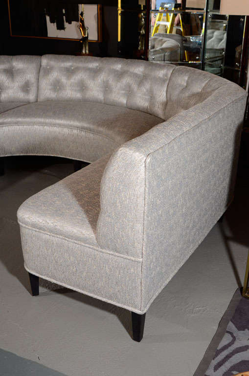 Exceptional Hollywood Tufted Sectional Sofa/Banquette in Metallic