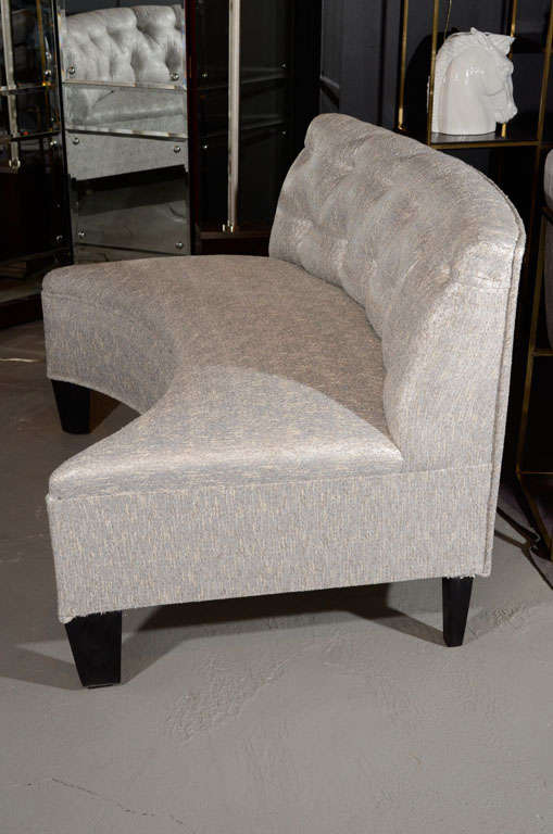 Exceptional Hollywood Tufted Sectional Sofa/Banquette in Metallic