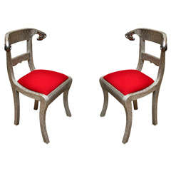 Pair of Antique Ram's Head Chairs