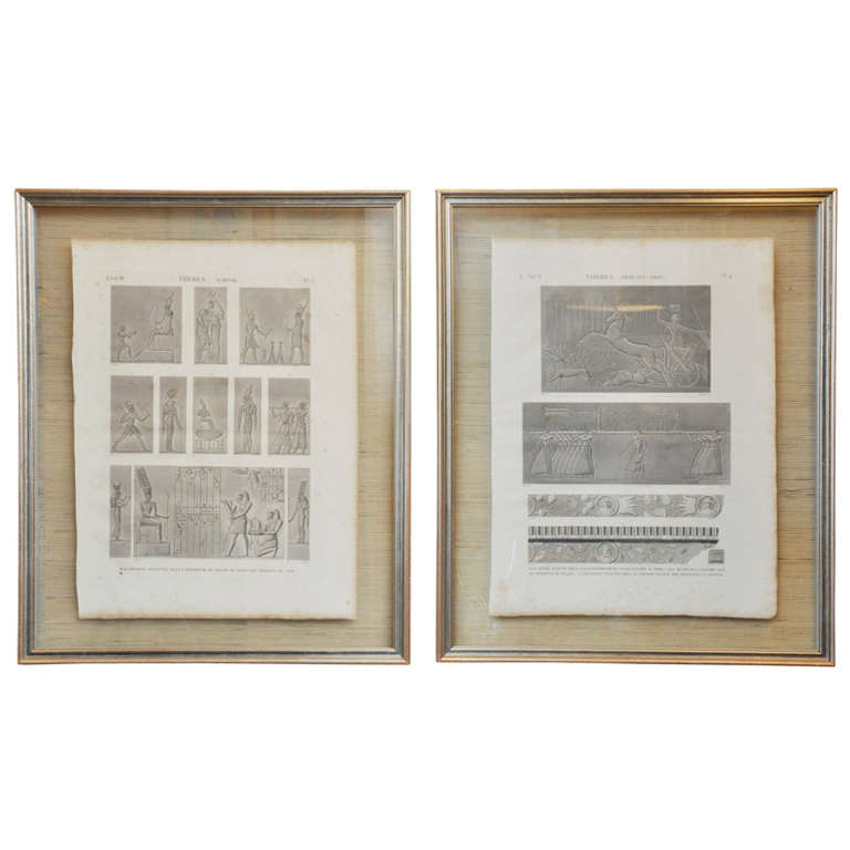 Pair of Egyptian Etchings For Sale