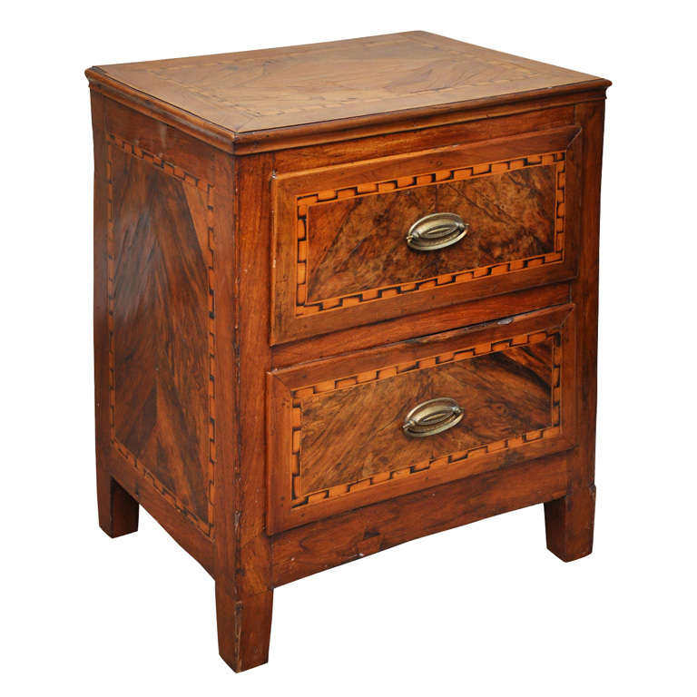 Italian Chest with Geometric Inlay For Sale