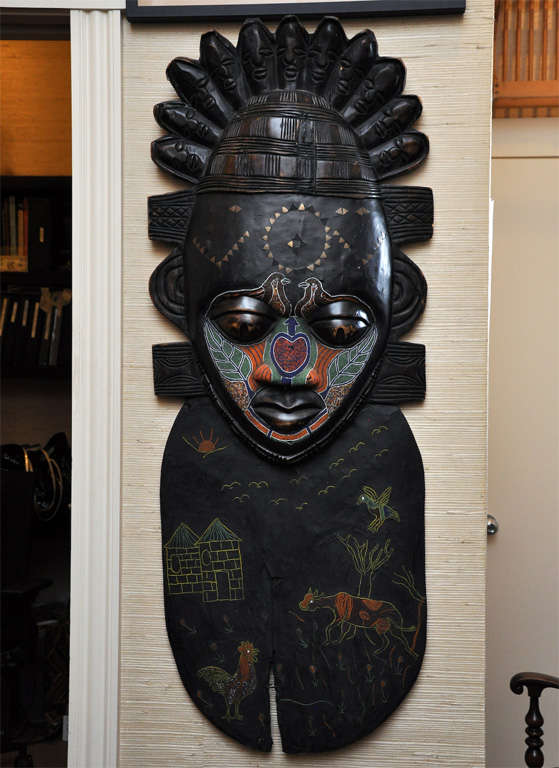 Large Beaded Tribal Mask