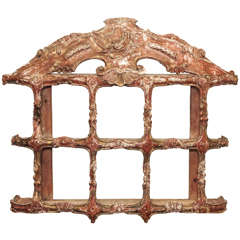 Exuberantly Carved and Gilded 19c. Hanging Shelf
