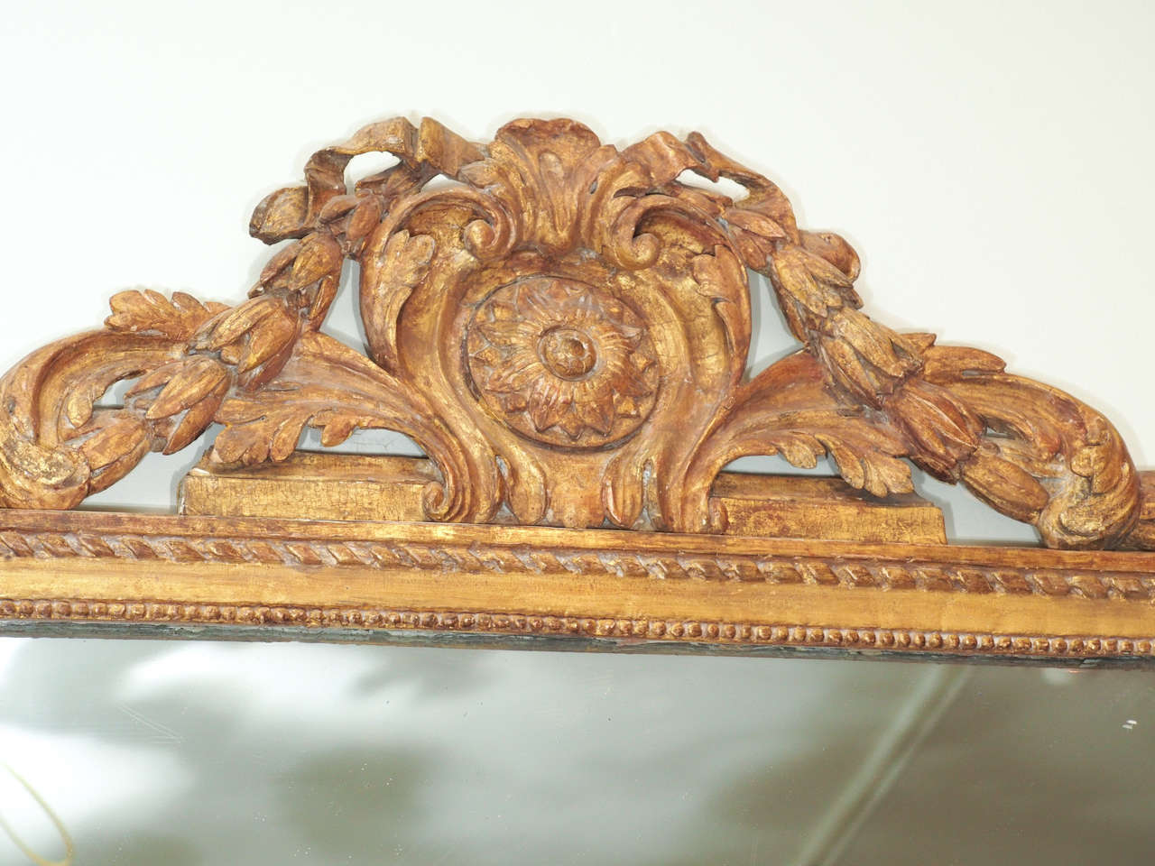 Neoclassical Finely Carved Louis XVI Style Giltwood Mirror For Sale