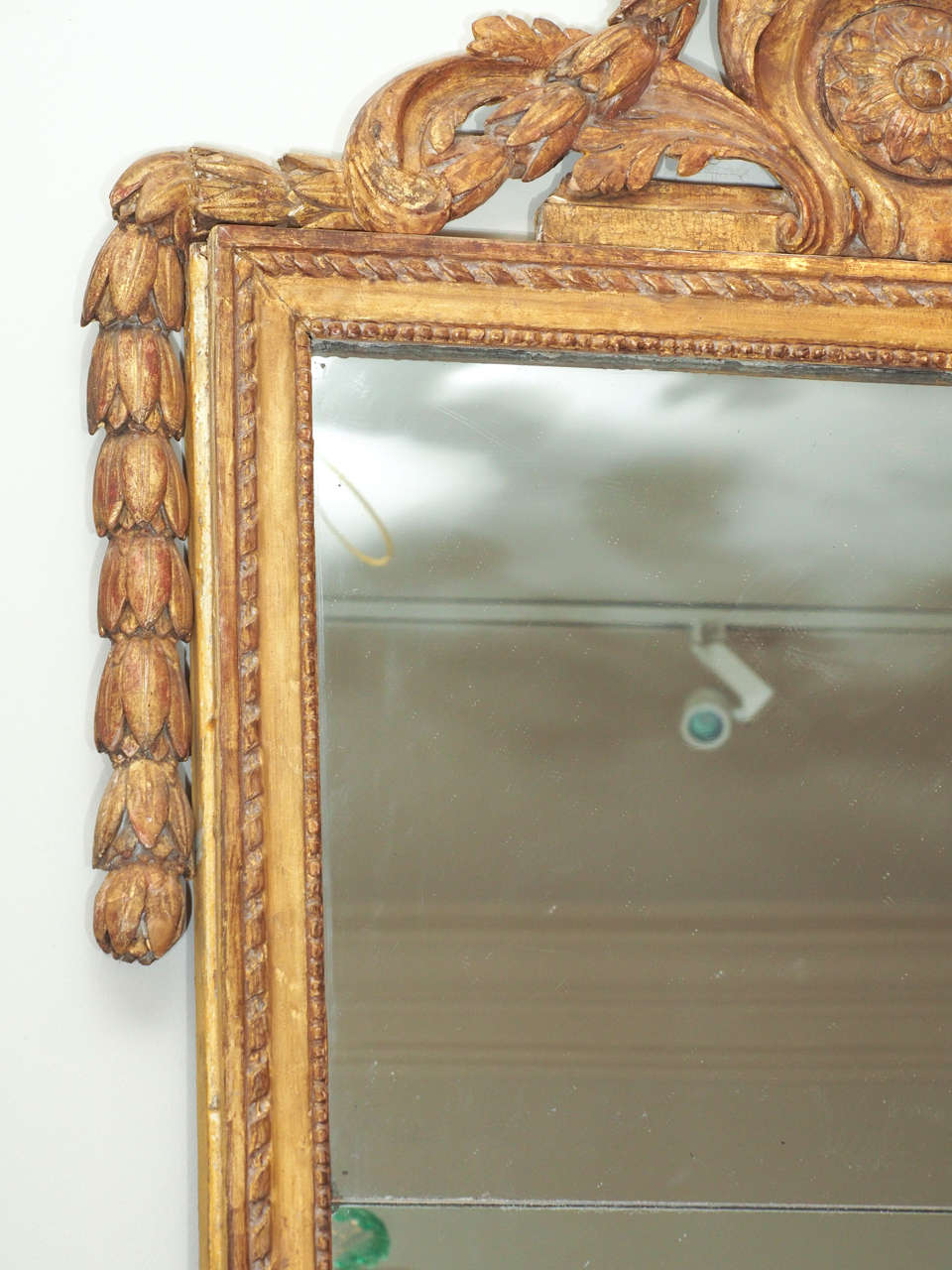 French Finely Carved Louis XVI Style Giltwood Mirror For Sale