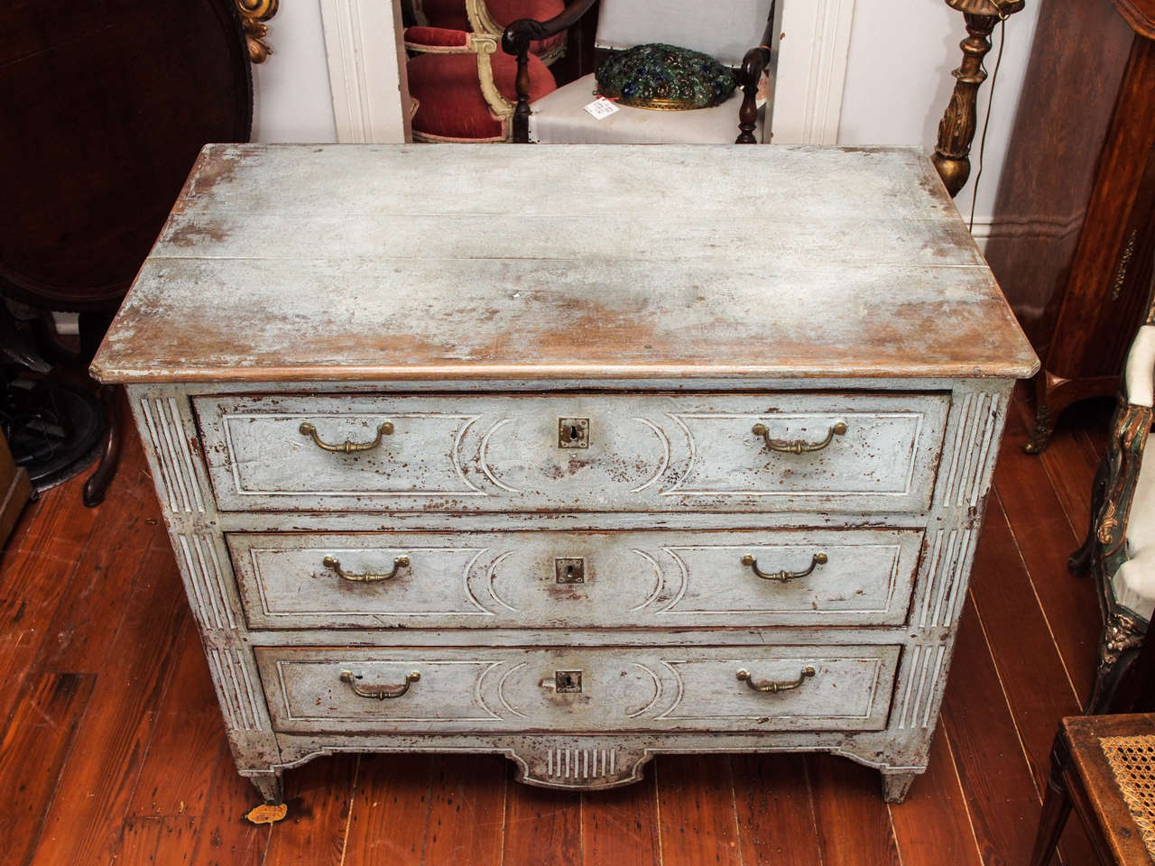 Painted Louis XVI Commode For Sale 4