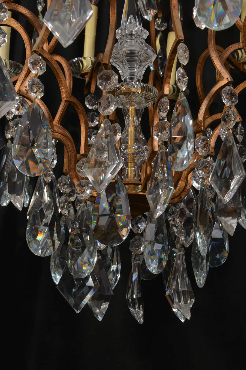 Mid-20th Century Eighteen-Light Crystal Versailles Chandelier For Sale