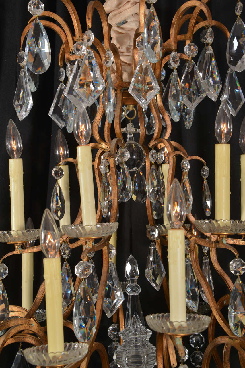 Eighteen-Light Crystal Versailles Chandelier For Sale 1