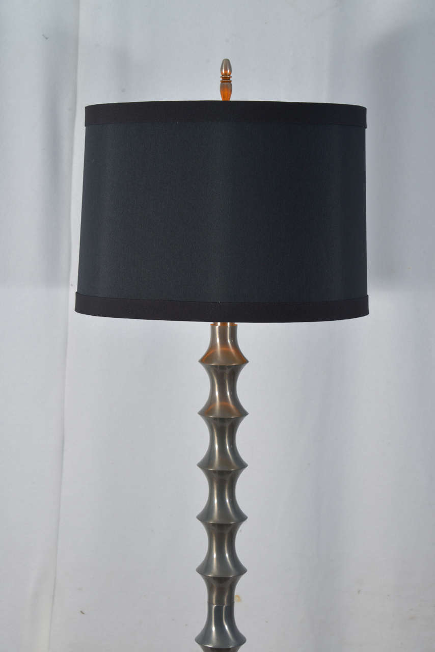 Classical Greek Pewter, Bamboo Design Floor Lamp