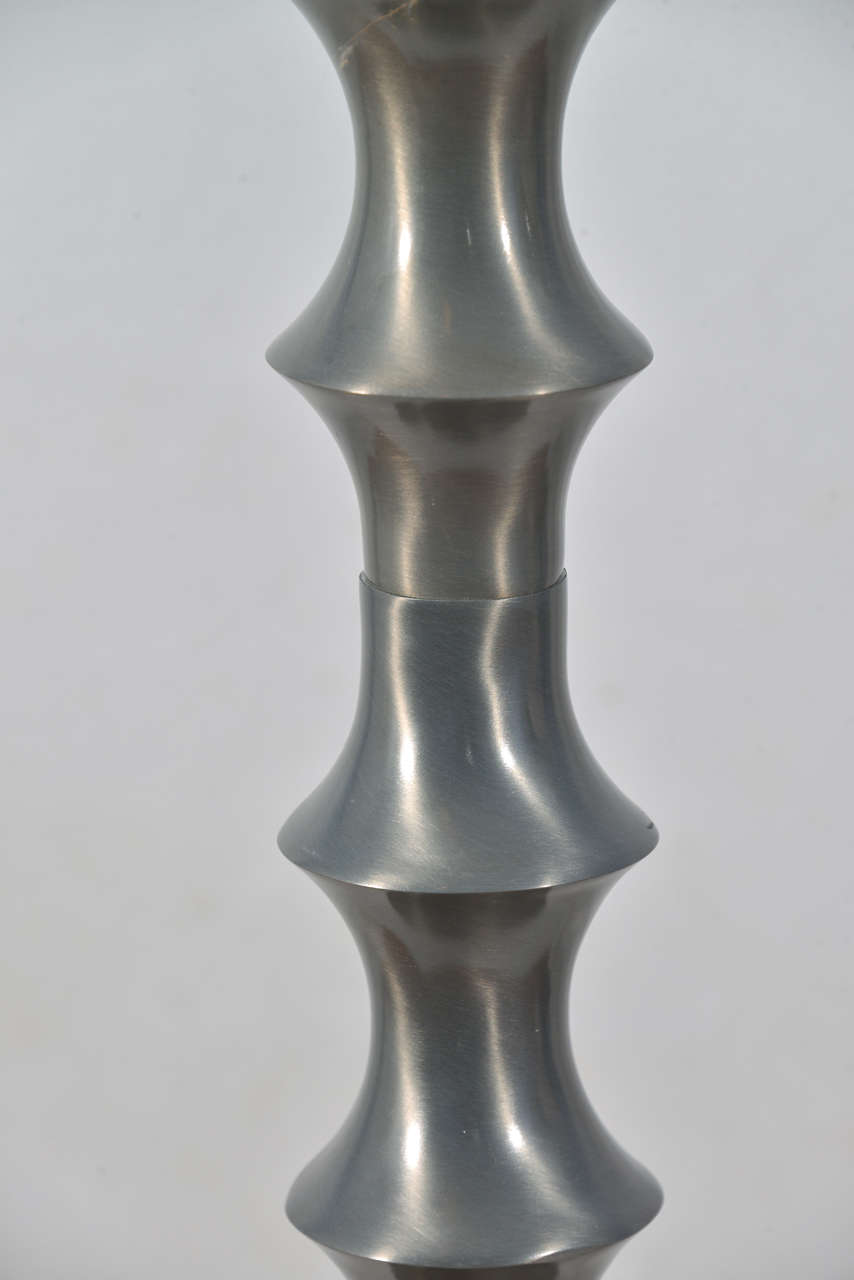 Pewter, Bamboo Design Floor Lamp 1