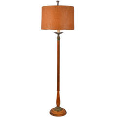 Wooden, Art Deco Floor Lamp