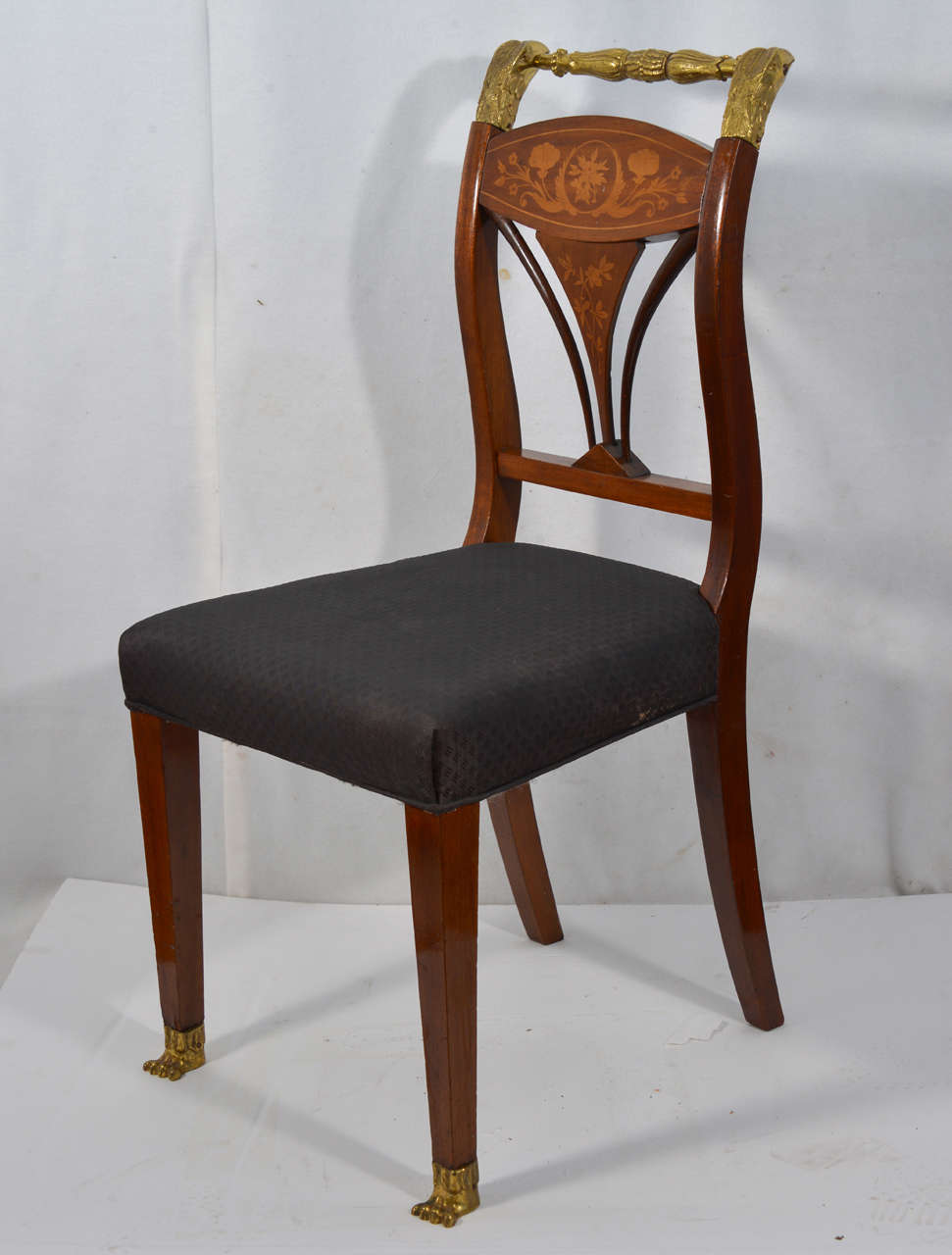 Set of FOur Regency Style Inlaid Side Chairs