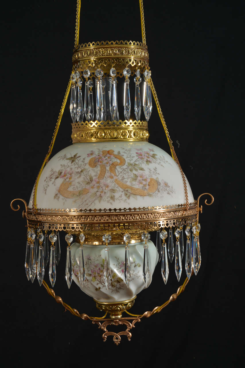 Hanging Oil Lamp, Electrified at 1stDibs hanging oil lantern, hanging