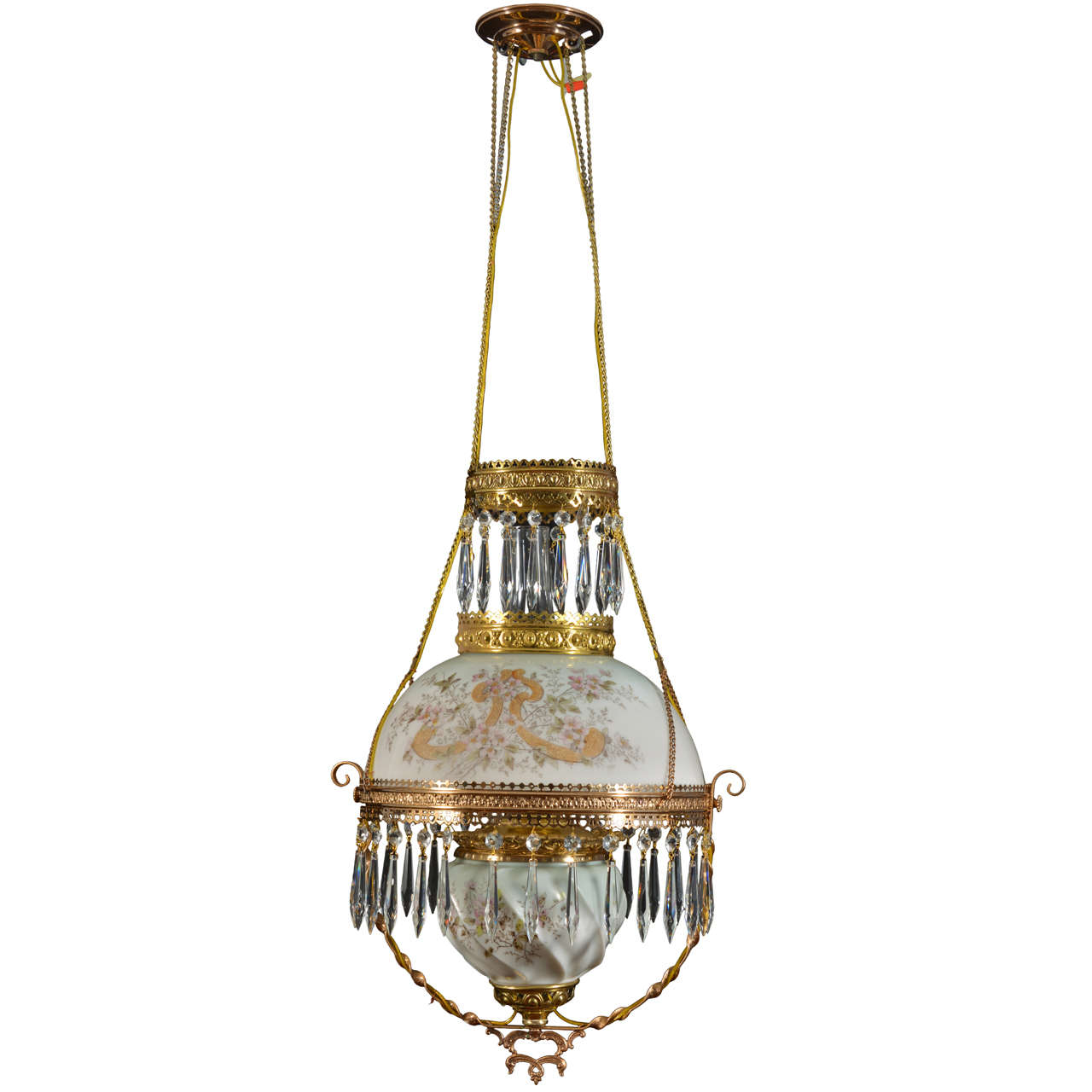 Hanging Oil Lamp, Electrified at 1stDibs hanging oil lantern, hanging