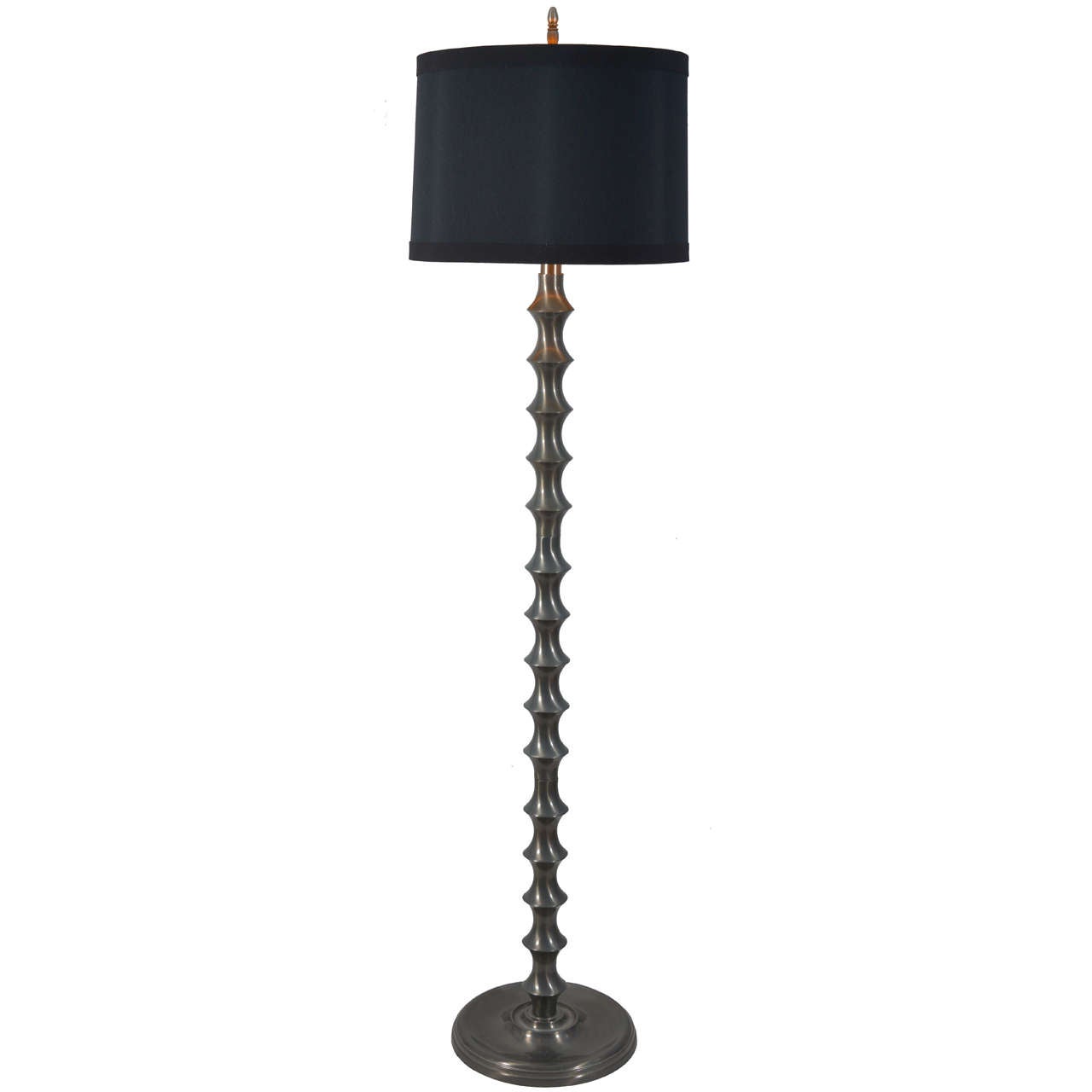 Pewter, Bamboo Design Floor Lamp at 1stDibs