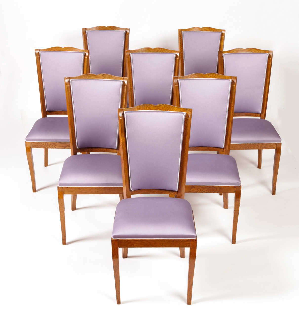 Tommaso Buzzi Set Of 8 Elegant High Dining Room Chairs