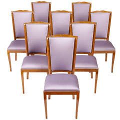 Tommaso Buzzi Set Of 8 Elegant High Dining Room Chairs